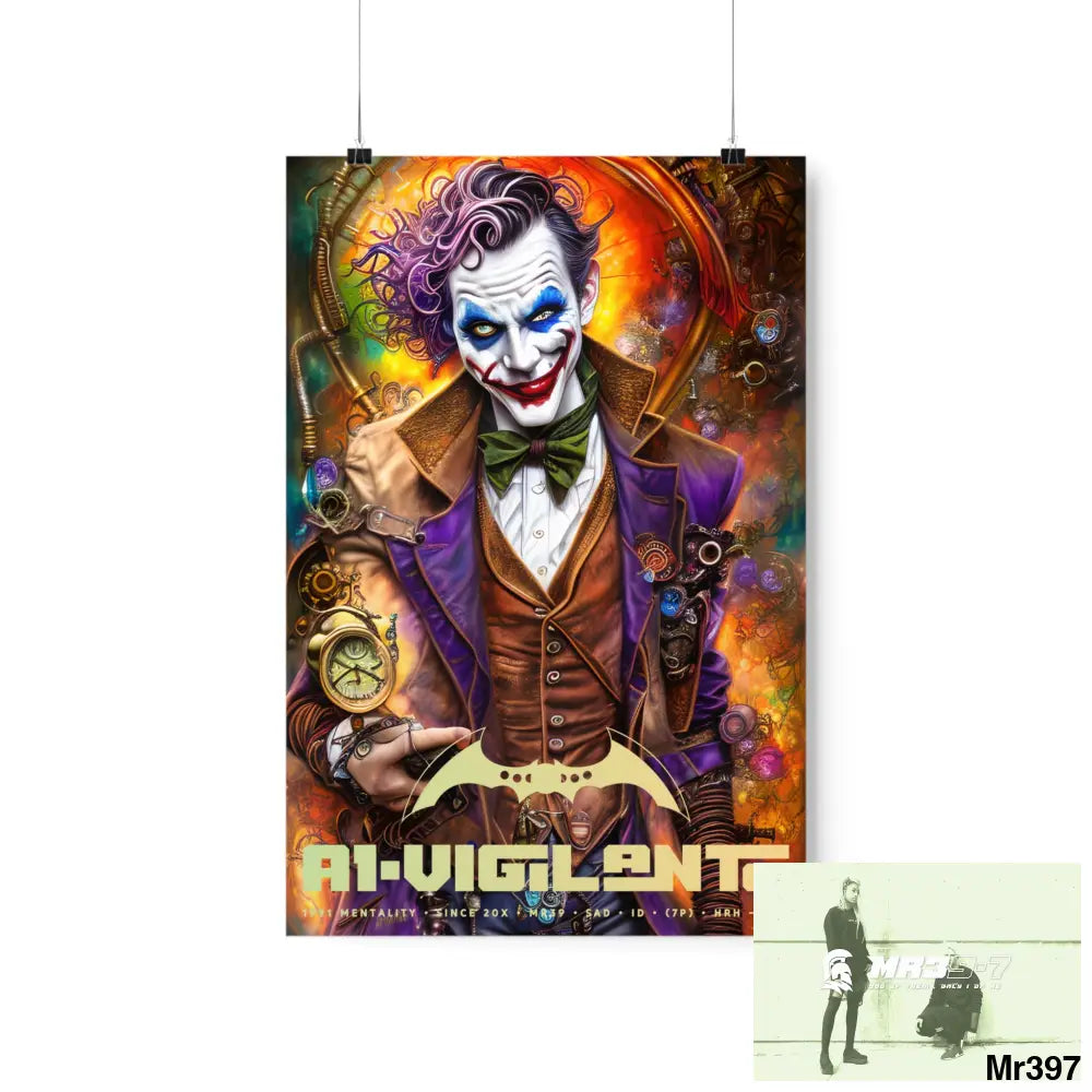 1.VigilantAe Steampunk Joker Hearts Tribal Fractal Matte Vertical Posters 12″ x 18″ / Matte Poster