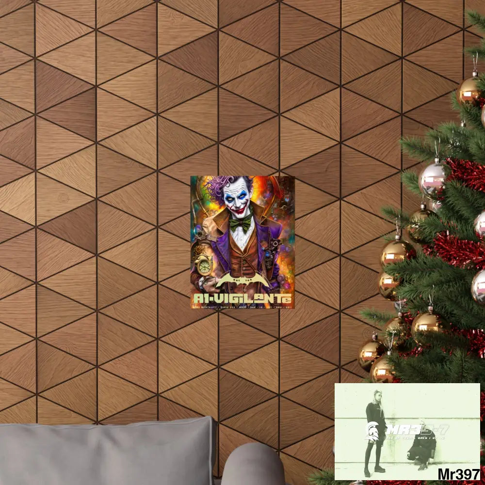 1.VigilantAe Steampunk Joker Hearts Tribal Fractal Matte Vertical Posters Poster