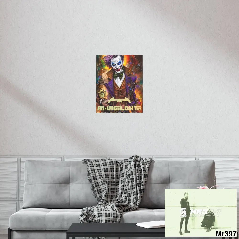 1.VigilantAe Steampunk Joker Hearts Tribal Fractal Matte Vertical Posters Poster