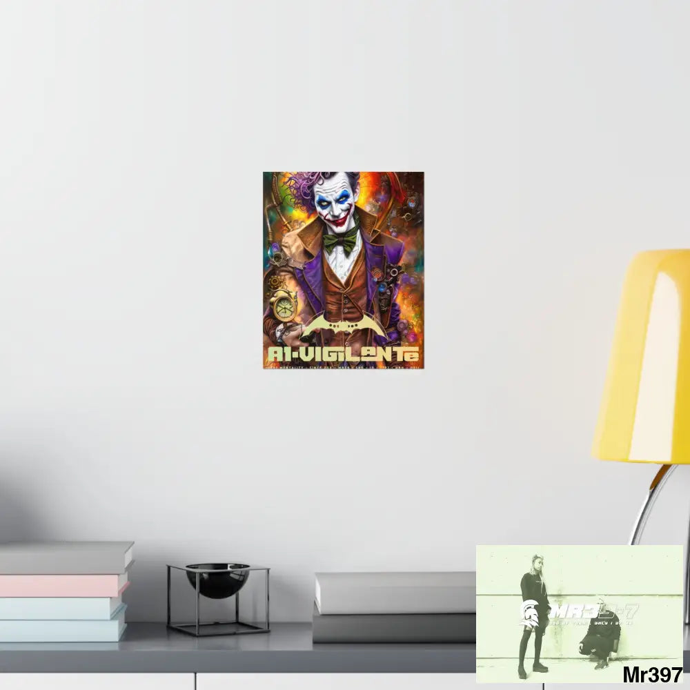 1.VigilantAe Steampunk Joker Hearts Tribal Fractal Matte Vertical Posters Poster