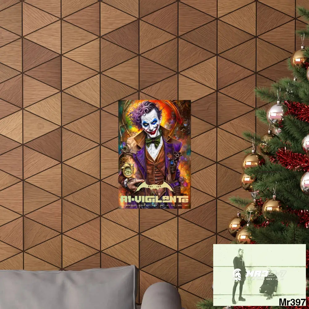 1.VigilantAe Steampunk Joker Hearts Tribal Fractal Matte Vertical Posters Poster