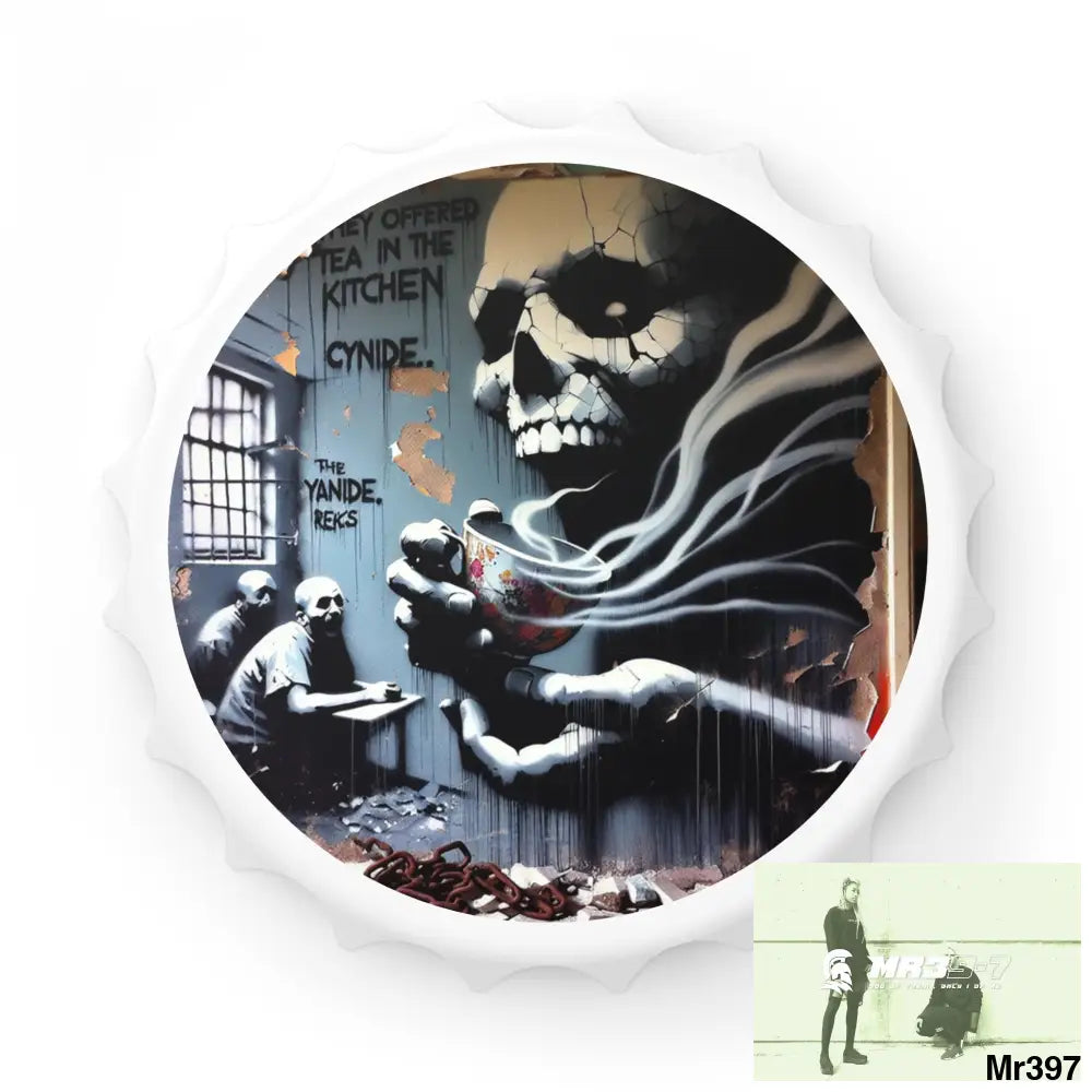 12 years in a vulnerable Adult Abuse Ring assassination hell Banksy Inspired Magnetic Bottle Opener One size / White