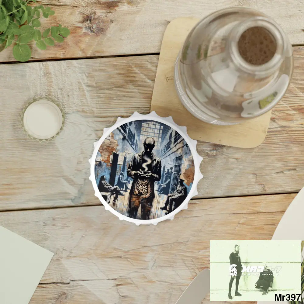 12 years in a vulnerable Adult Abuse Ring assassination hell Banksy Inspired Magnetic Bottle Opener One size / White