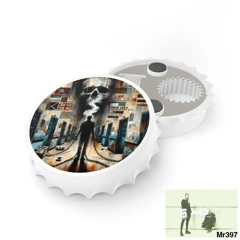 12 years in a vulnerable Adult Abuse Ring assassination hell Banksy Inspired Magnetic Bottle Opener One size / White