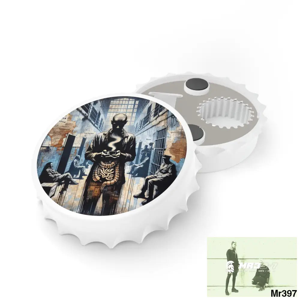 12 years in a vulnerable Adult Abuse Ring assassination hell Banksy Inspired Magnetic Bottle Opener One size / White