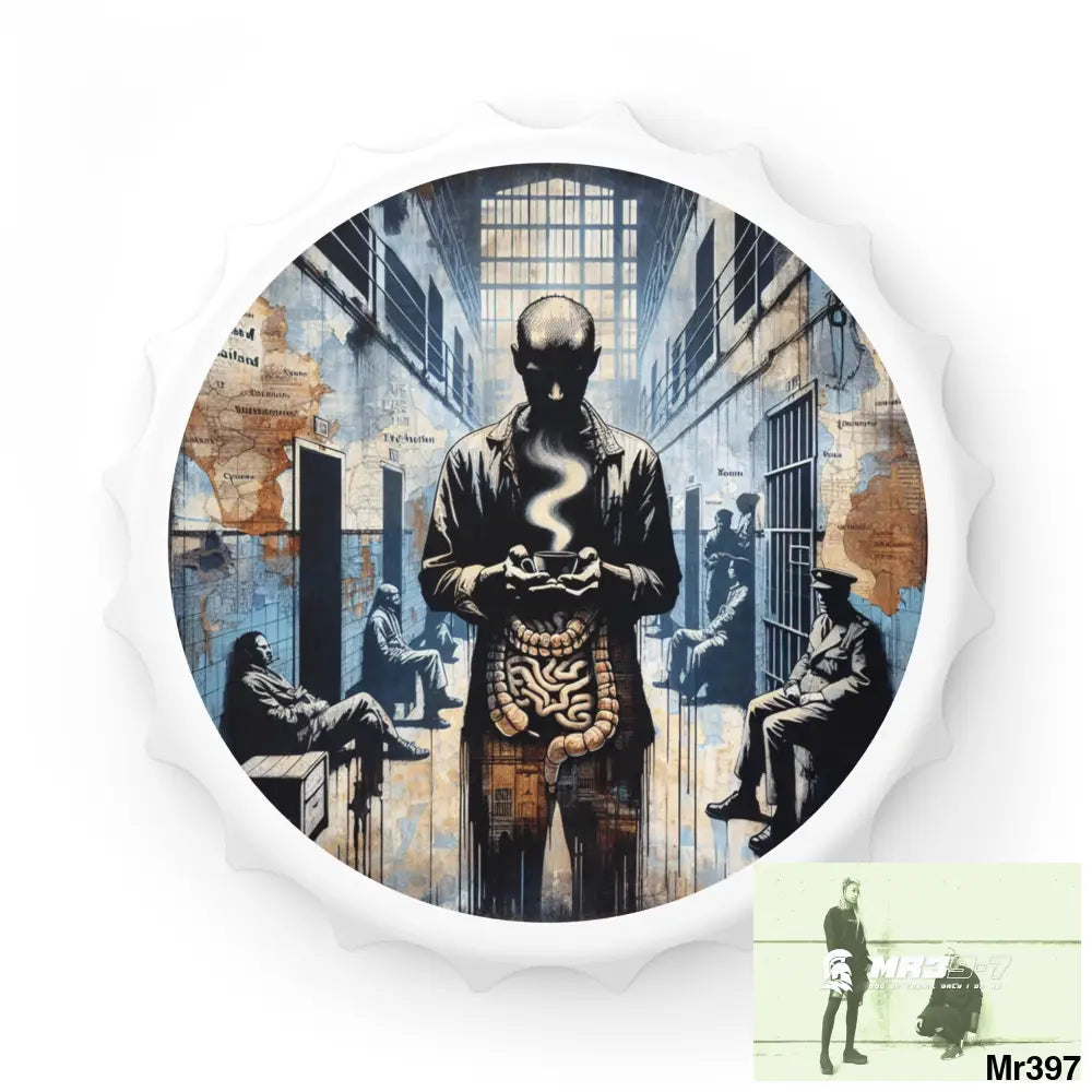 12 years in a vulnerable Adult Abuse Ring assassination hell Banksy Inspired Magnetic Bottle Opener One size / White