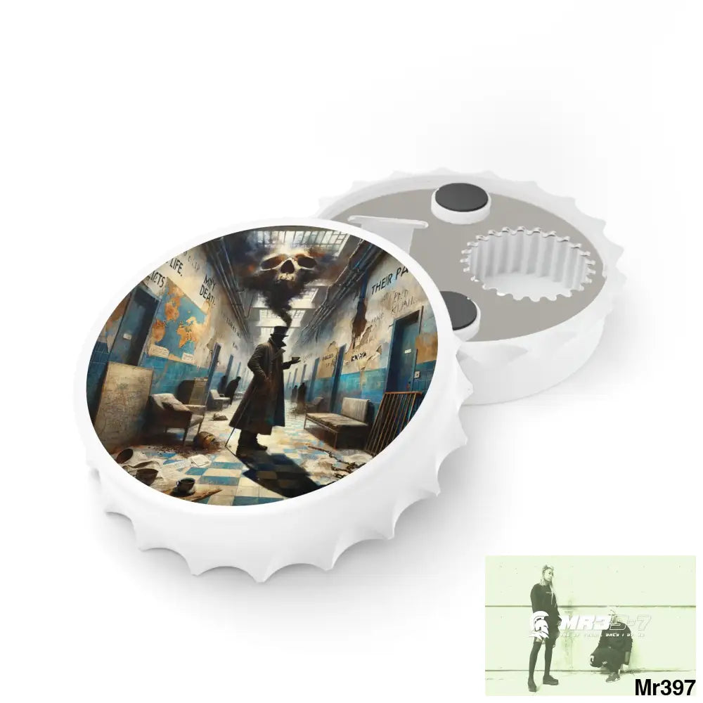 12 years in a vulnerable Adult Abuse Ring assassination hell Banksy Inspired Magnetic Bottle Opener One size / White