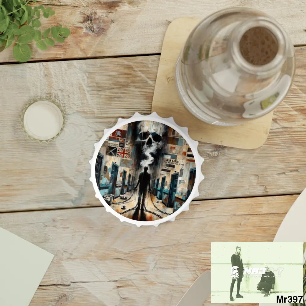 12 years in a vulnerable Adult Abuse Ring assassination hell Banksy Inspired Magnetic Bottle Opener One size / White