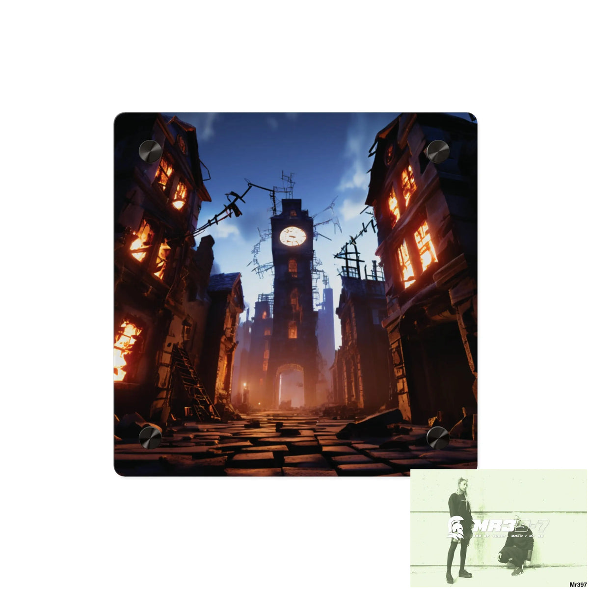 2628 days in the block no 3 Death Flat Covert Failures Ltd Edition no 22 Acrylic Wall Art Panels 8’’ x 8’’ / 0.25’’