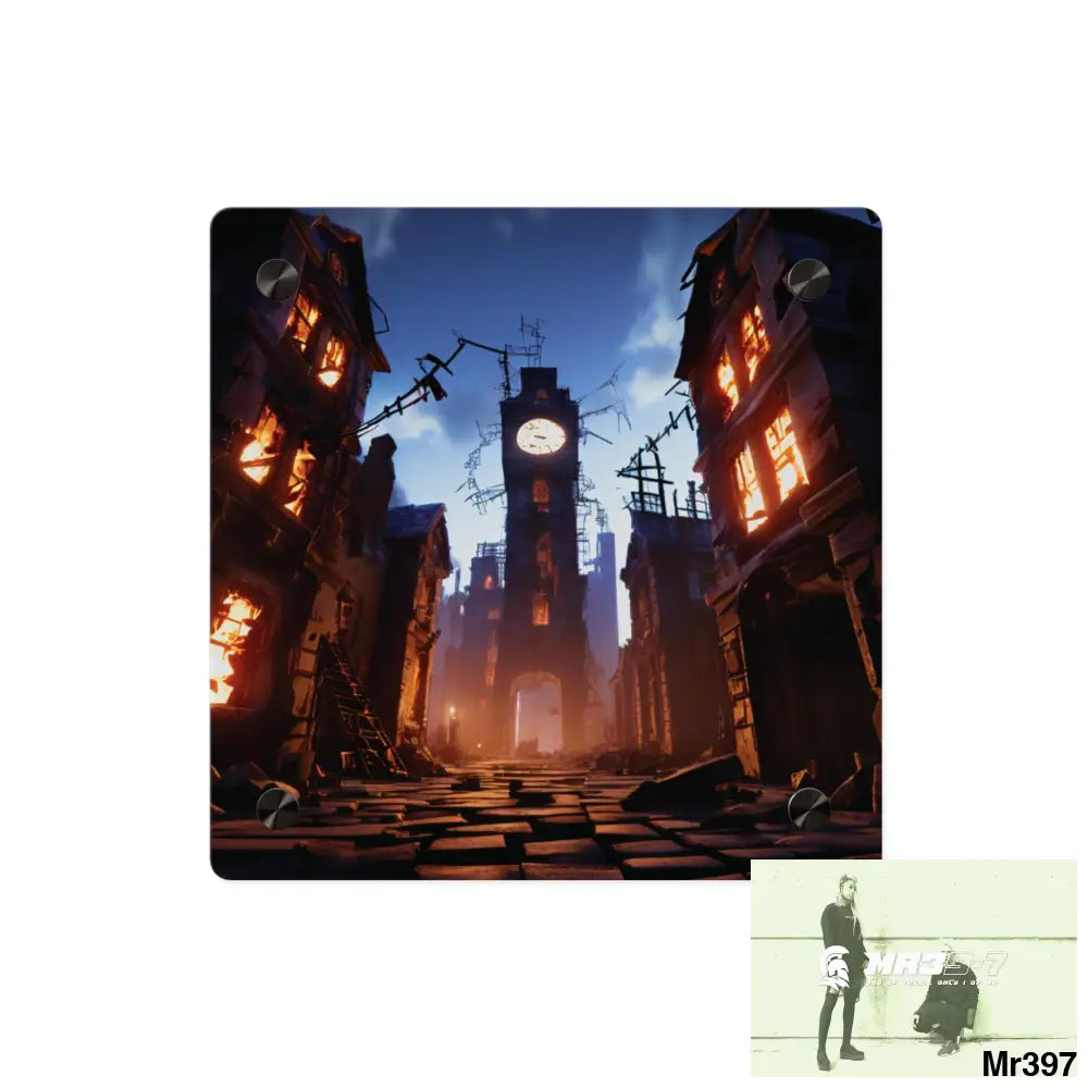 2628 days in the block no 3 Death Flat Covert Failures Ltd Edition no 22 Acrylic Wall Art Panels 8’’ x 8’’ / 0.25’’