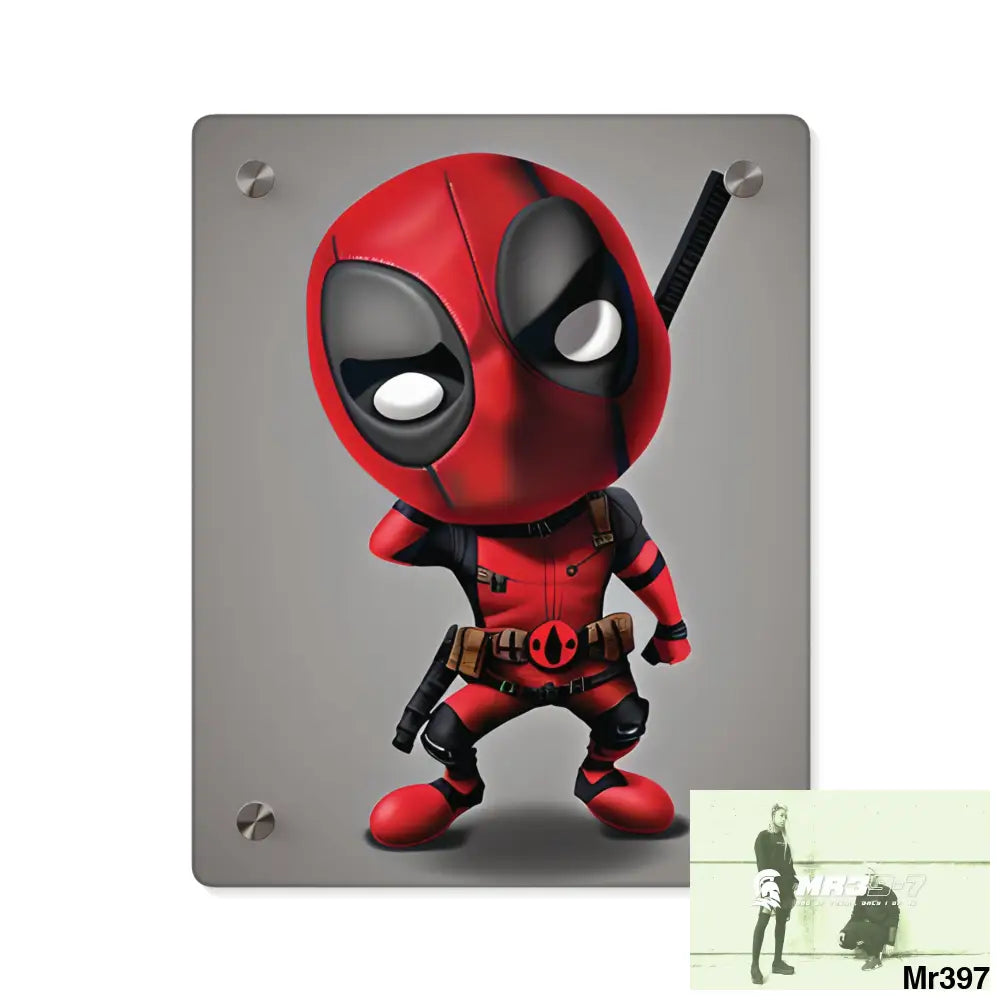 3D Chibi Deadpool Disney Graphic Acrylic Wall Art Panels 8″ x 10″ (Vertical) / 0.25’’ Home Decor