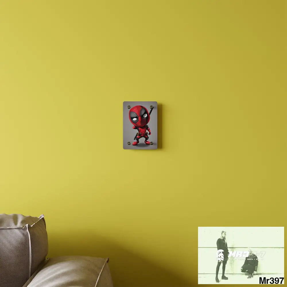 3D Chibi Deadpool Disney Graphic Acrylic Wall Art Panels Home Decor