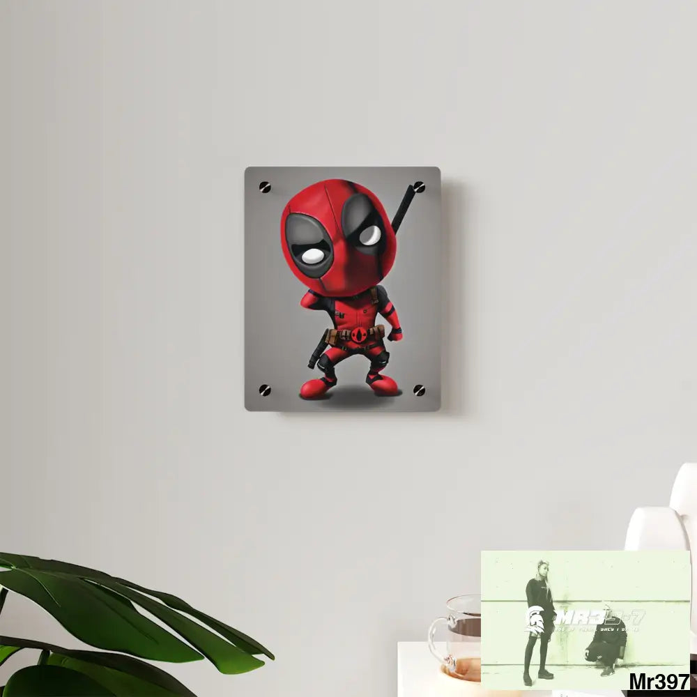 3D Chibi Deadpool Disney Graphic Acrylic Wall Art Panels Home Decor