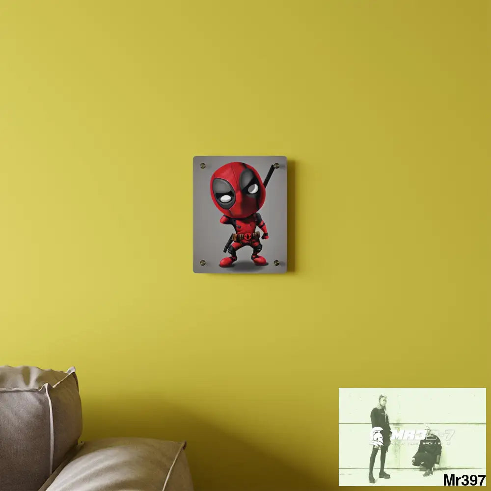 3D Chibi Deadpool Disney Graphic Acrylic Wall Art Panels Home Decor