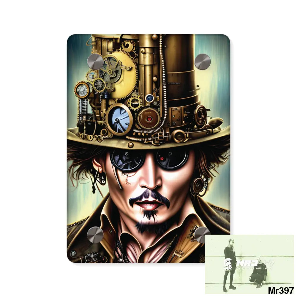 5D Steampunk Johnny Depp Graphic Acrylic Wall Art Panels 5’’ x 7’’ (Vertical) / 0.25’’ Home Decor