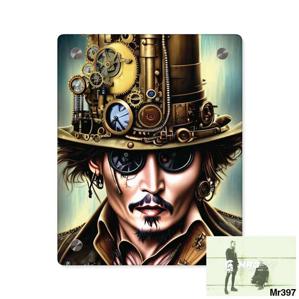 5D Steampunk Johnny Depp Graphic Acrylic Wall Art Panels 8″ x 10″ (Vertical) / 0.25’’ Home Decor