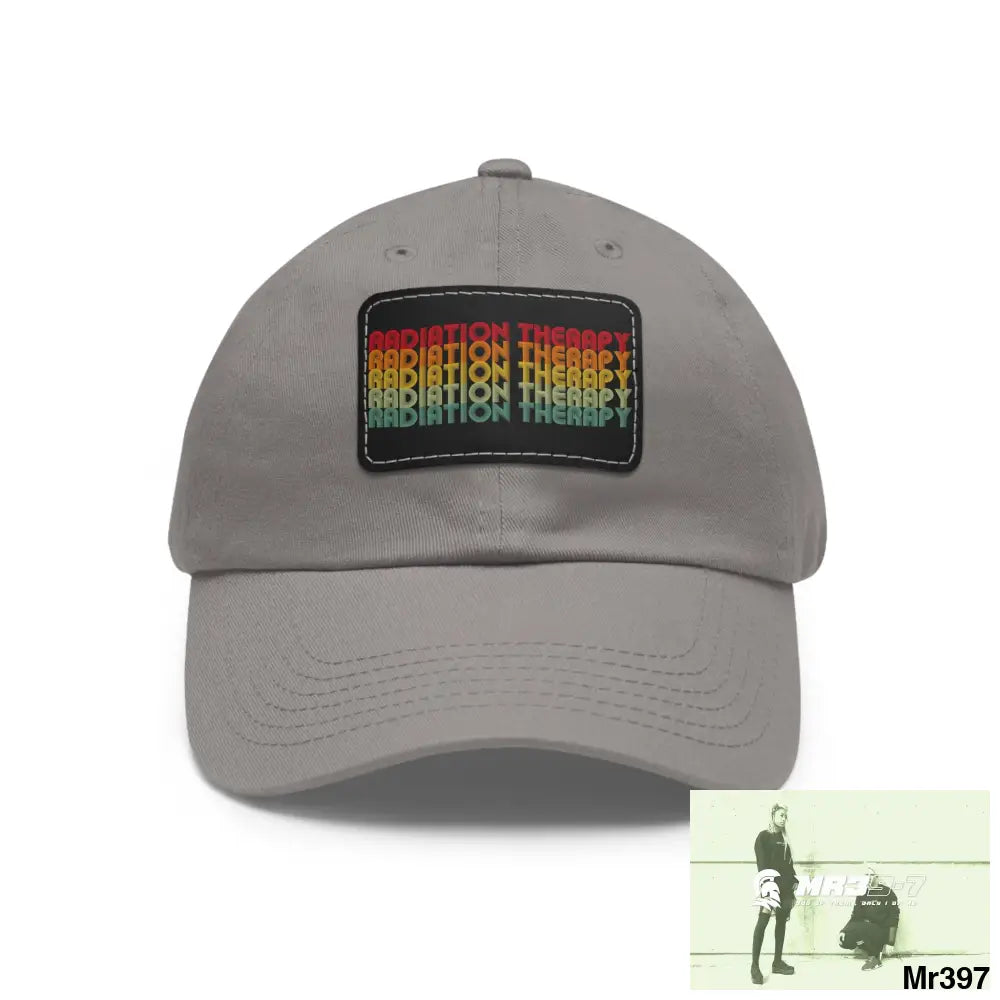 A blast from the past Dahab 2014 - UK 2022-23 Dad Hat with Leather Patch (Rectangle) Grey / Black patch / Rectangle