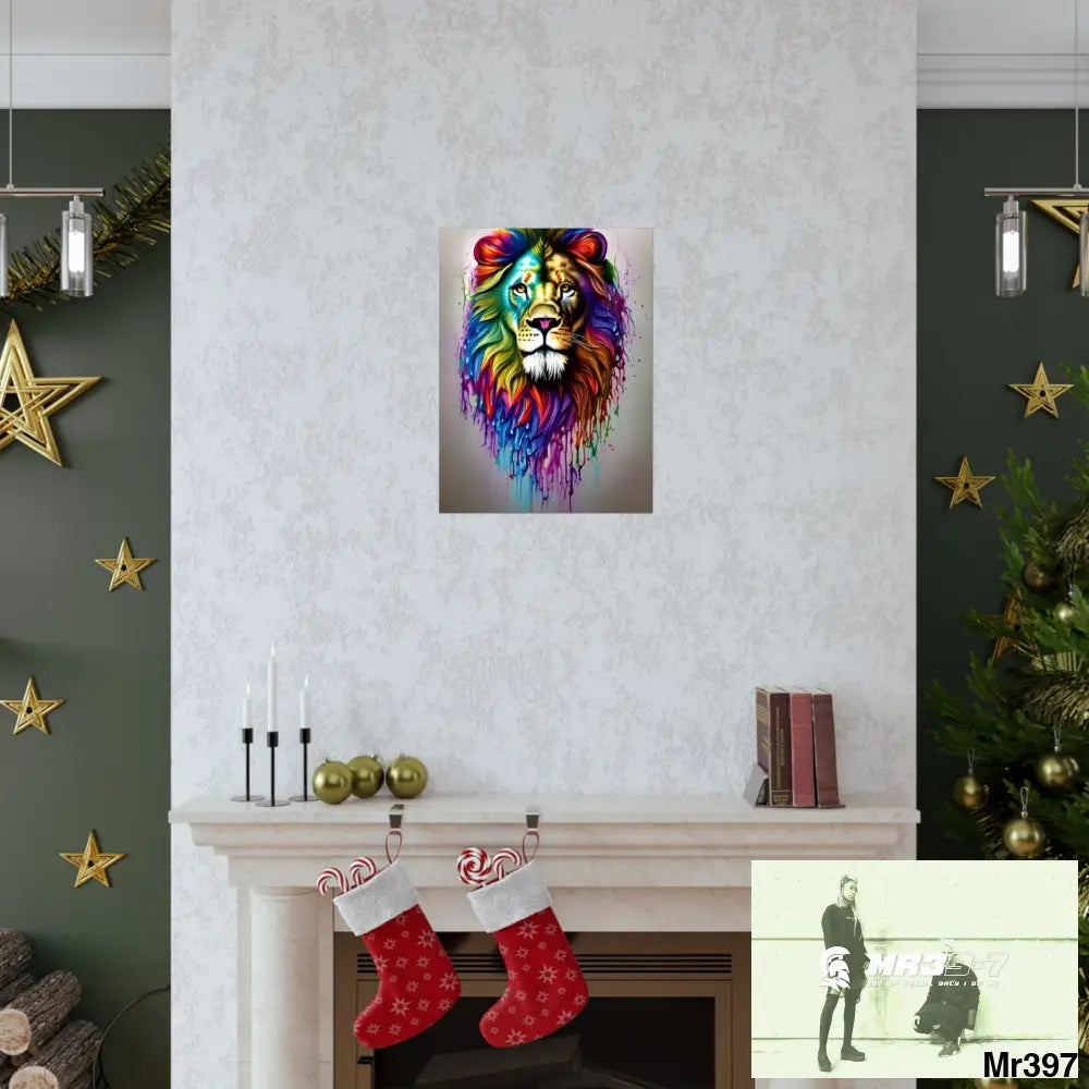 A translucent rainbow lion Matte Vertical Posters Poster