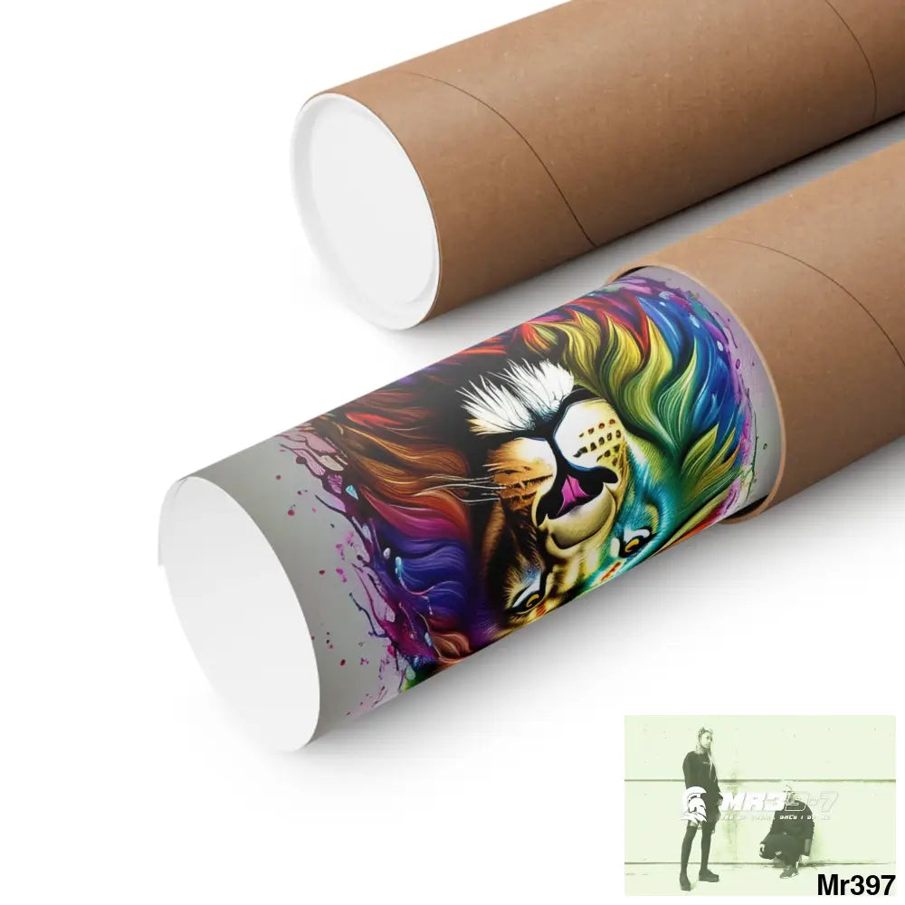 A translucent rainbow lion Matte Vertical Posters Poster