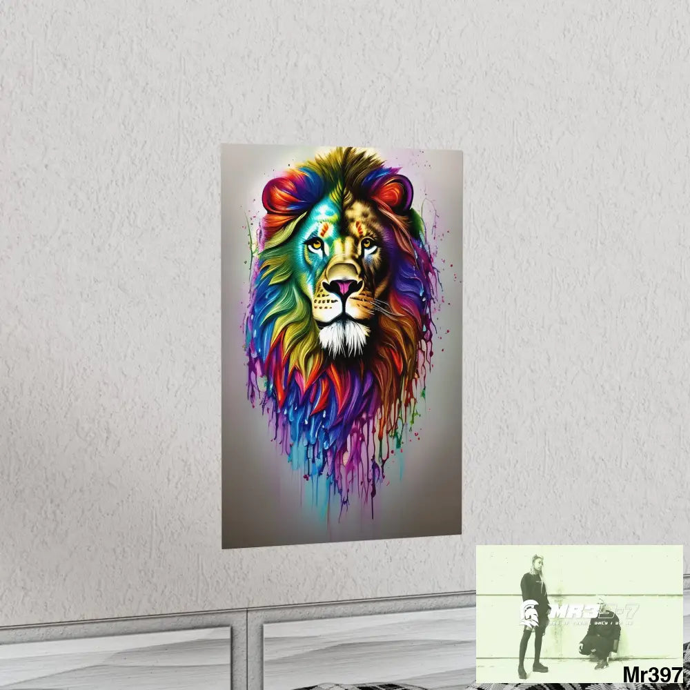 A translucent rainbow lion Matte Vertical Posters Poster