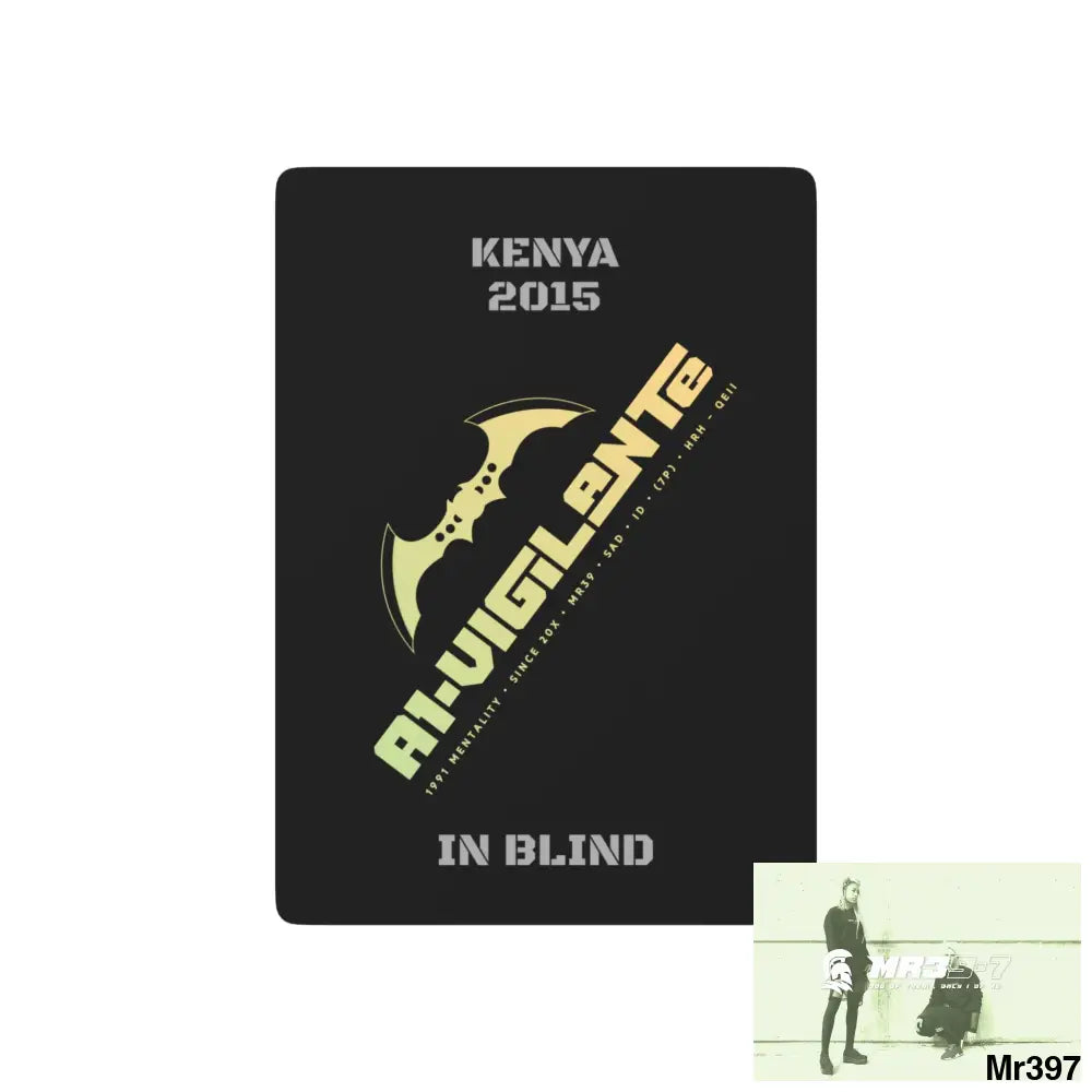A-Vigilante Kenya In Blind Ltd Edition Custom Poker Cards 2.5’’ x 3.5’’ / White / Semi Glossy Paper products