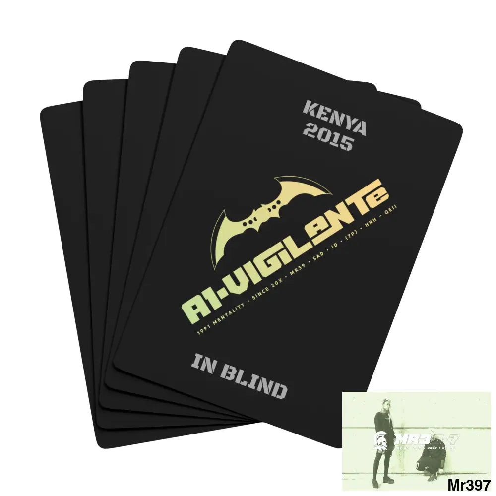 A-Vigilante Kenya In Blind Ltd Edition Custom Poker Cards 2.5’’ x 3.5’’ / White / Semi Glossy Paper products