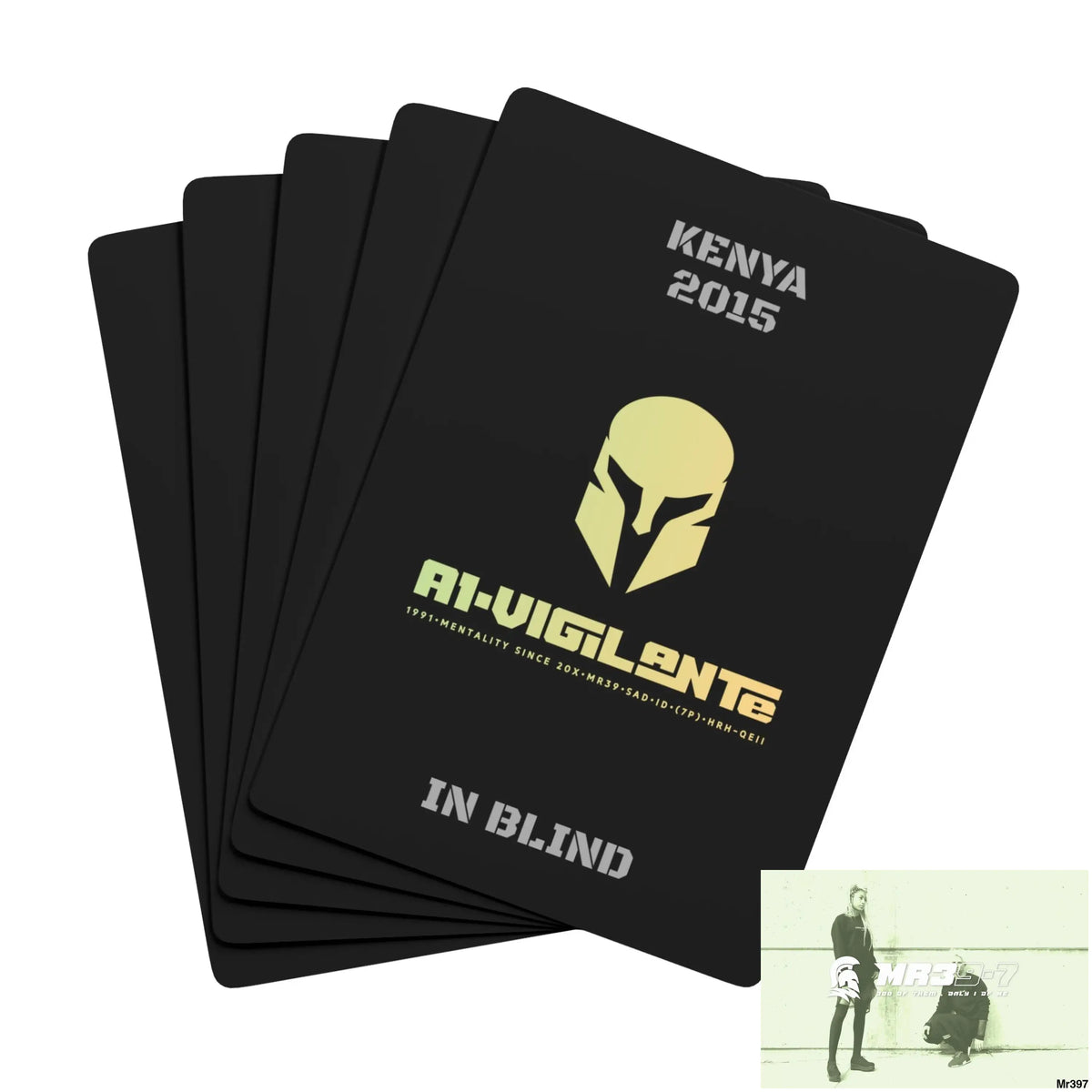 A-Vigilante Sparta Kenya In Blind Ltd Edition Custom Poker Cards 2.5’’ x 3.5’’ / White / Semi Glossy Paper products