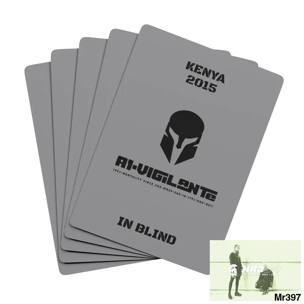 A-Vigilante Sparta Kenya In Blind Ltd Edition Custom Poker Cards 2.5’’ x 3.5’’ / White / Semi Glossy Paper products
