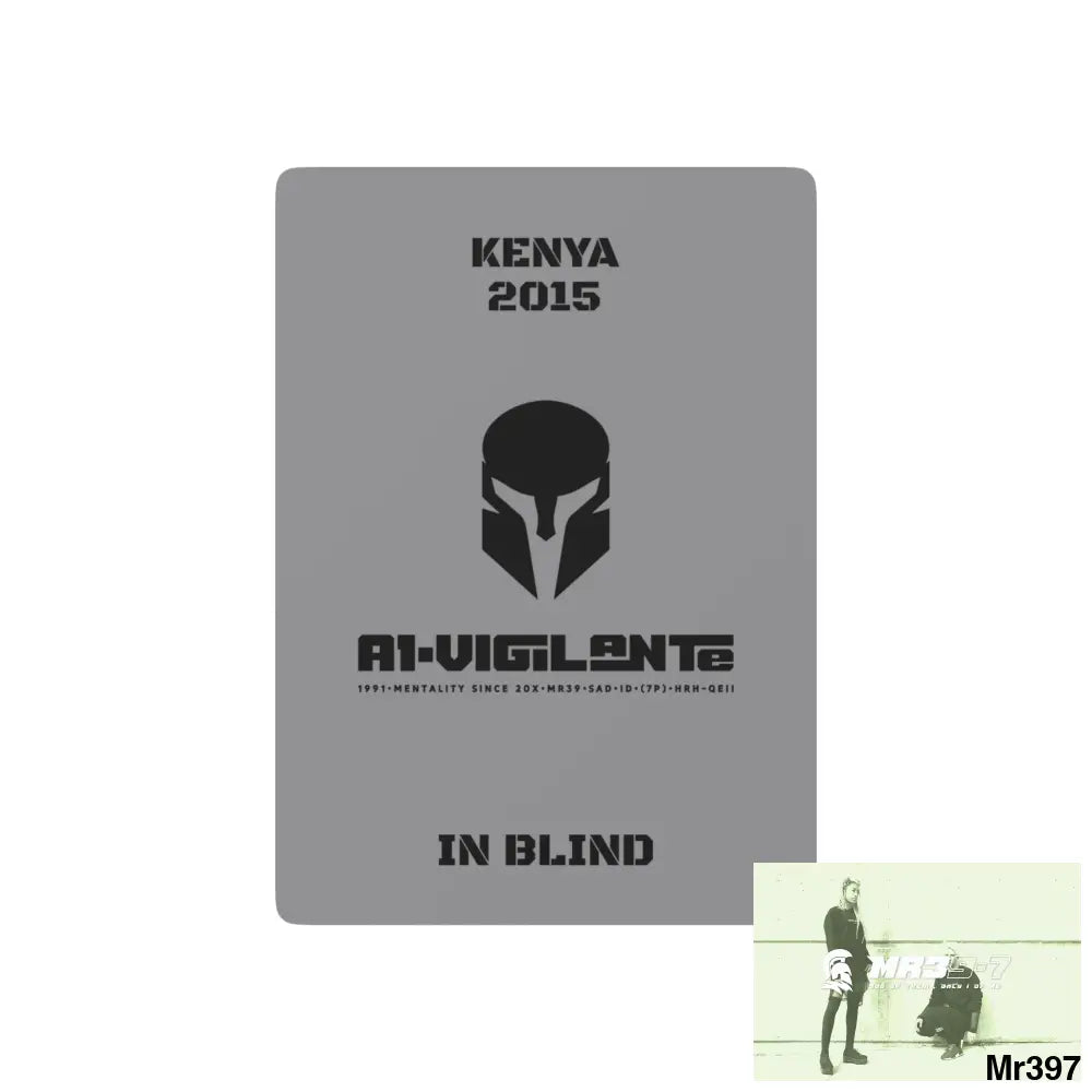 A-Vigilante Sparta Kenya In Blind Ltd Edition Custom Poker Cards 2.5’’ x 3.5’’ / White / Semi Glossy Paper products