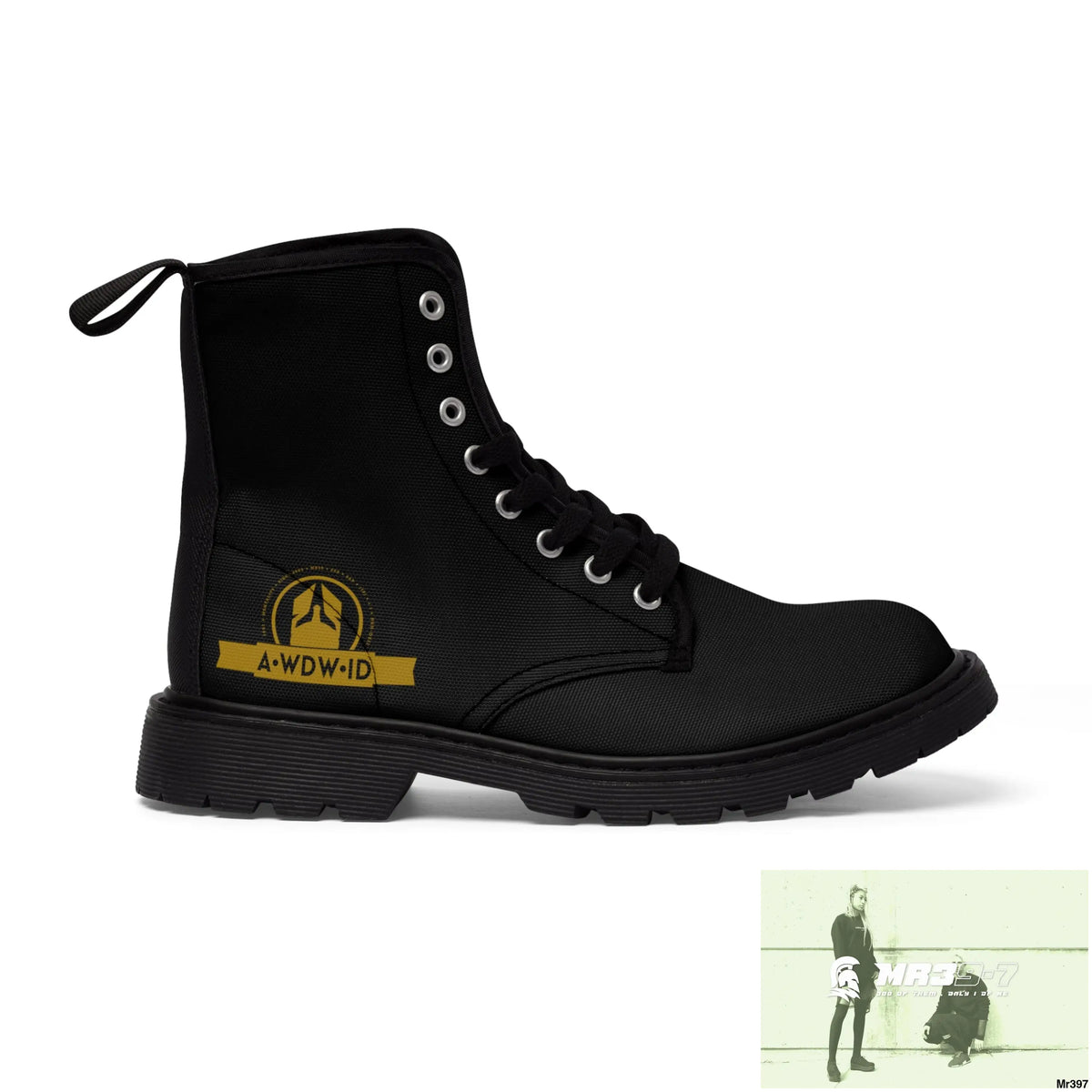 A.WDW ID Black Canvas Boots AOP Shoes