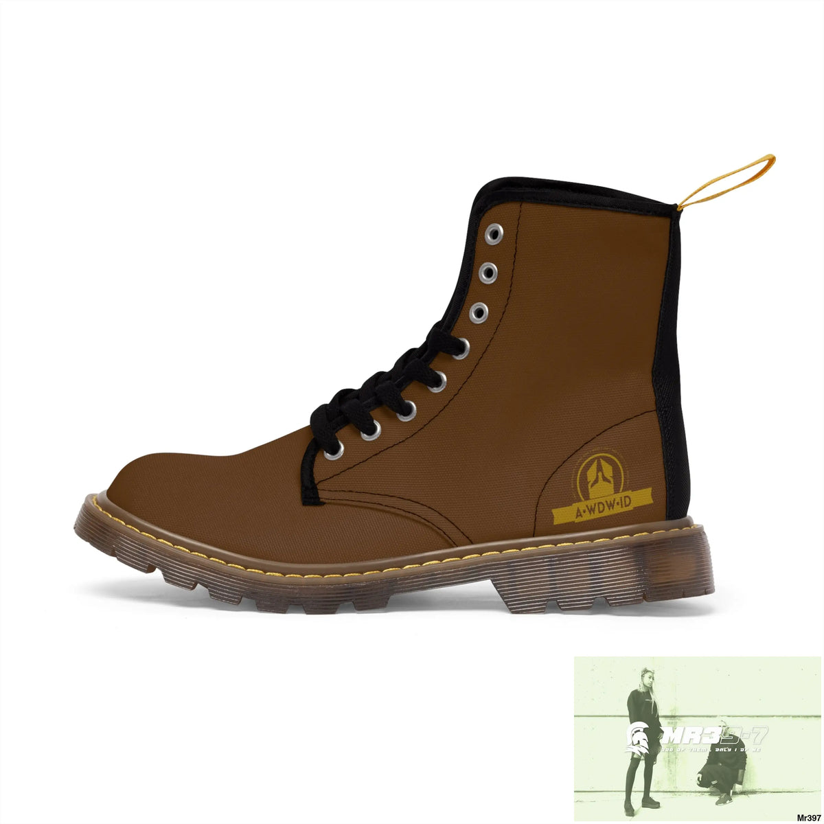 A.WDW ID Brown Canvas Boots AOP Shoes