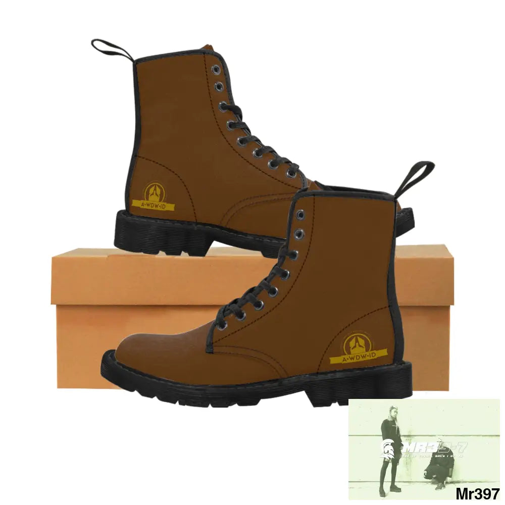 A.WDW ID Brown Canvas Boots AOP Shoes