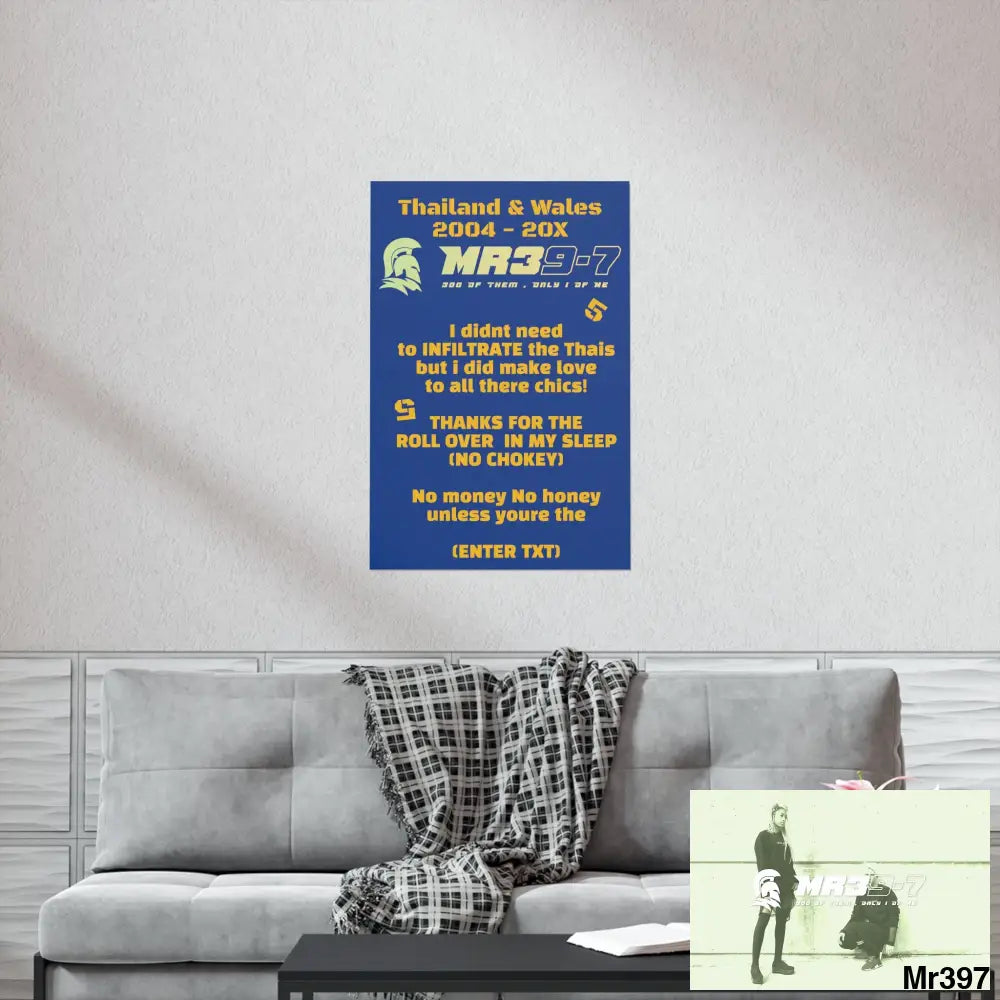A WDW No money No Honey Thailand 04-10 Matte Vertical Posters 24″ x 36″ / Matte Poster