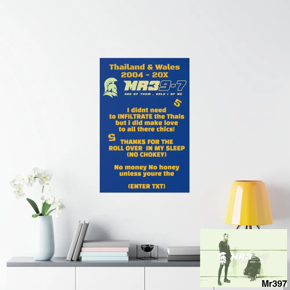 A WDW No money No Honey Thailand 04-10 Matte Vertical Posters 24″ x 36″ / Matte Poster