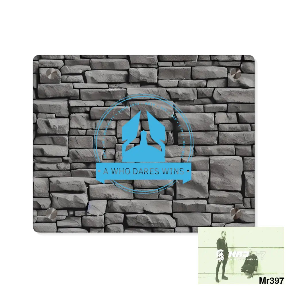 A Who Dares Wins 3D Dark Black Brick Wall 32k Ultrarealistic High quality Acrylic Wall Art Panels 10″ x 8″ (Horizontal)