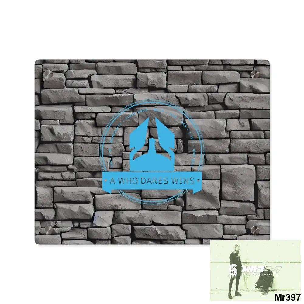 A Who Dares Wins 3D Dark Black Brick Wall 32k Ultrarealistic High quality Acrylic Wall Art Panels 14″ x 11″