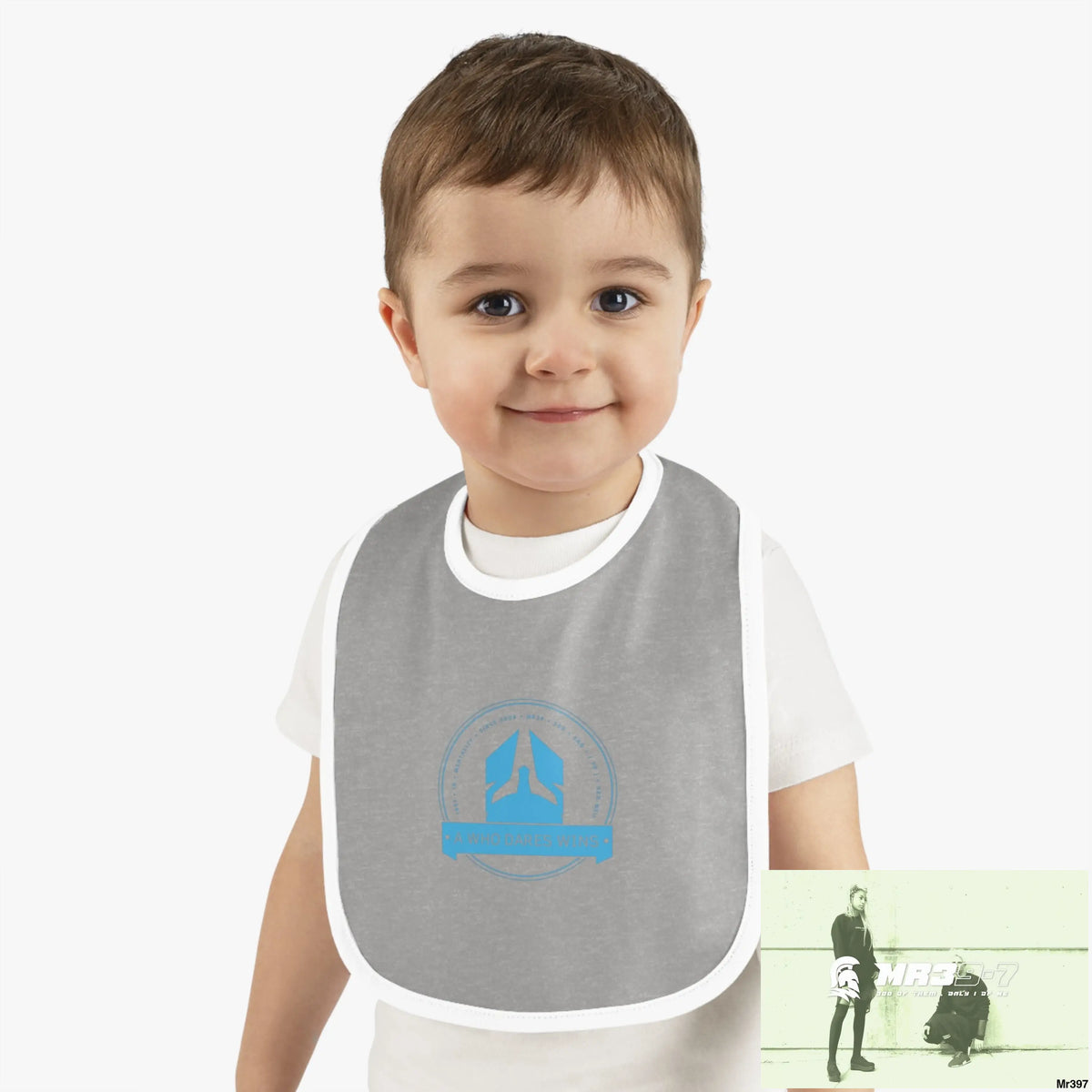 A Who Dares Wins Baby Contrast Trim Jersey Bib Kids clothes