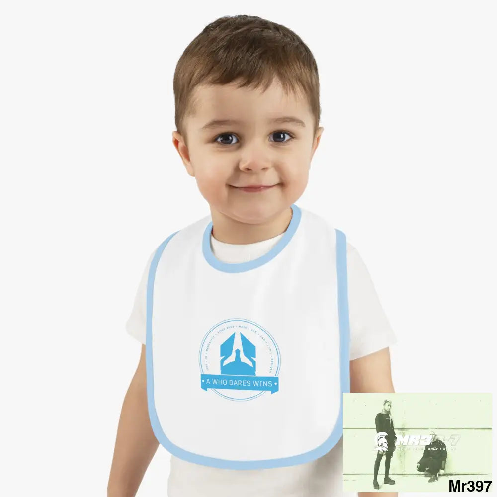 A Who Dares Wins Baby Contrast Trim Jersey Bib Kids clothes