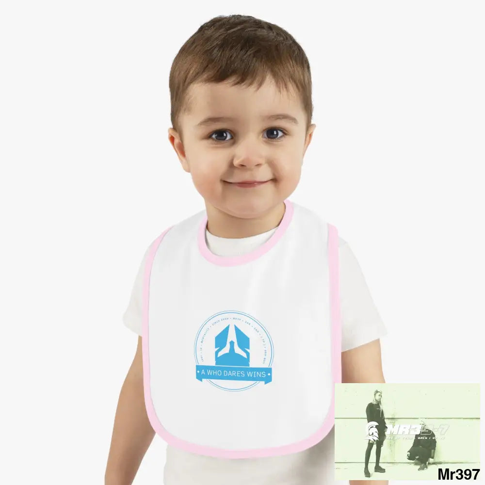 A Who Dares Wins Baby Contrast Trim Jersey Bib Kids clothes