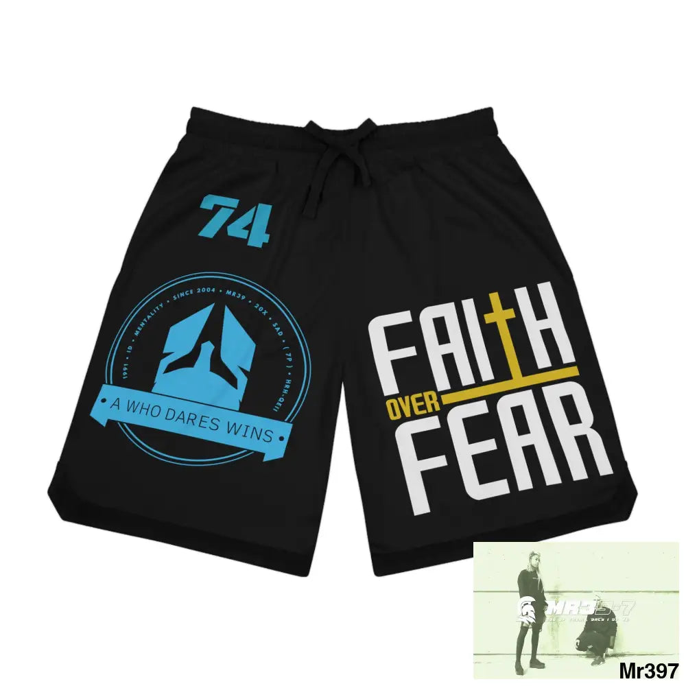 A Who Dares Wins Basketball Rib Shorts (AOP) XS / Black drawstring and rib All Over Prints