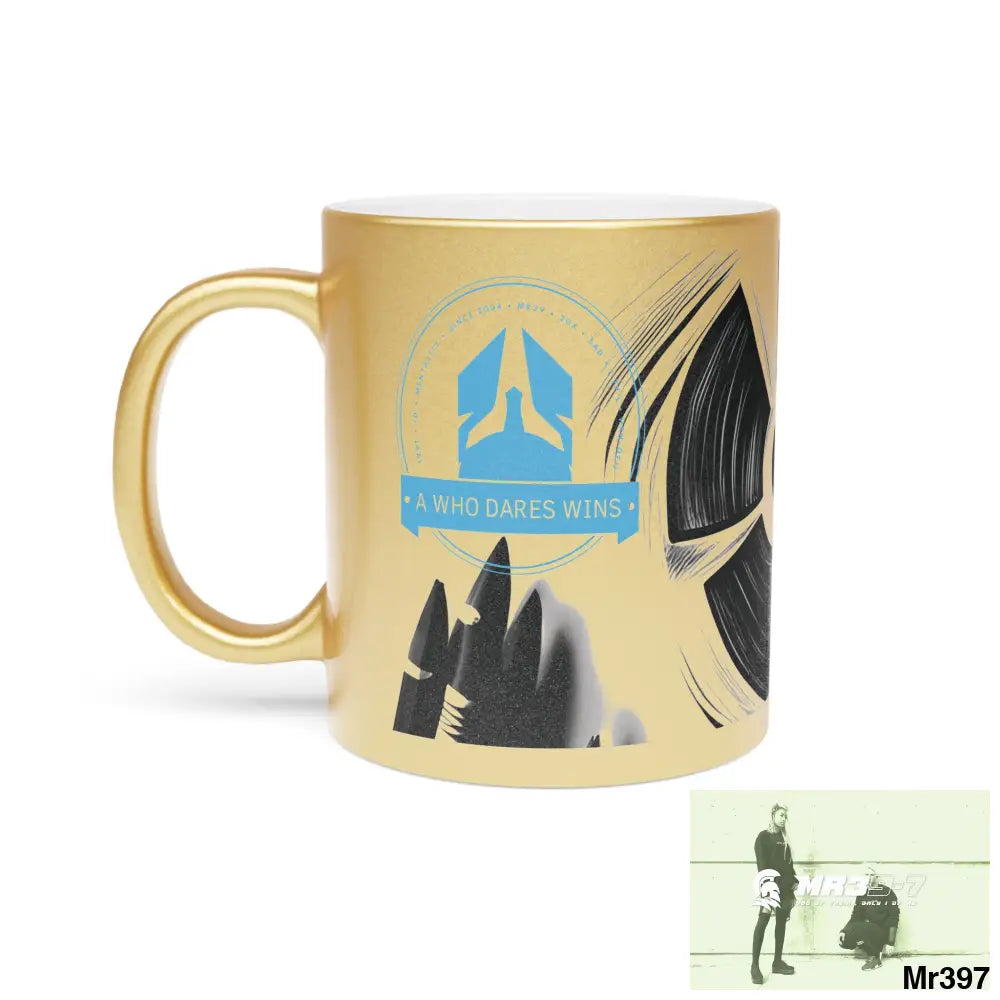 A Who Dares Wins Blast From the Past Metallic Mug (Silver\Gold) 11oz / Gold Mug