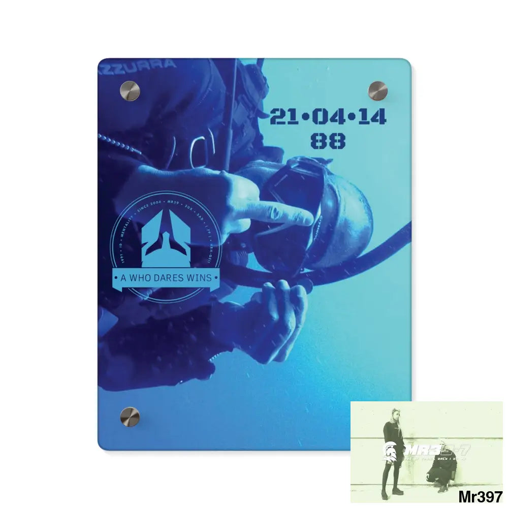 A Who Dares Wins Dahab Egypt The Blue Hole 2014 HRH Queen Elizabeth II Birthday 21/04/14 Acrylic Wall Art Panel 8″ x