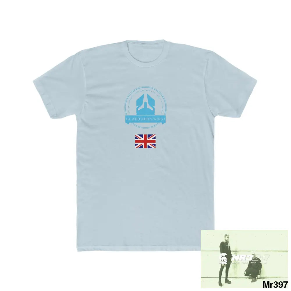 A Who Dares Wins Drugs back please ? Men’s Cotton Crew Tee Solid Light Blue / S T-Shirt