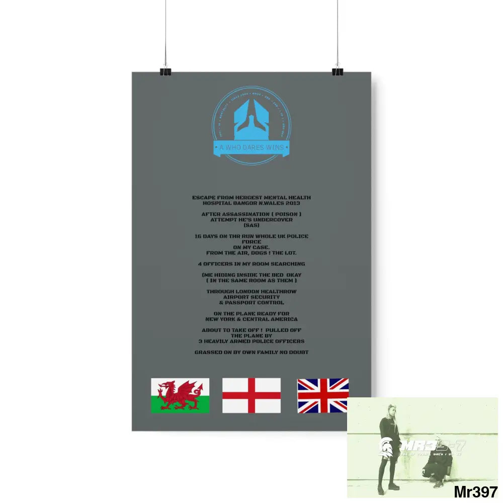 A Who Dares Wins Escape from Hergest MH Hospital 2013 Matte Vertical Posters 12″ x 18″ / Matte Poster
