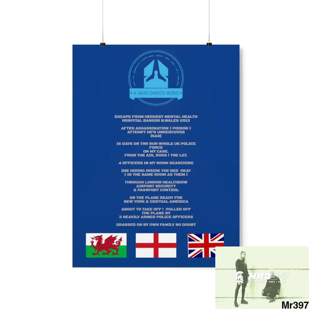 A Who Dares Wins Escape from Hergest MH Hospital 2013 Matte Vertical Posters 18″ x 24″ / Matte Poster