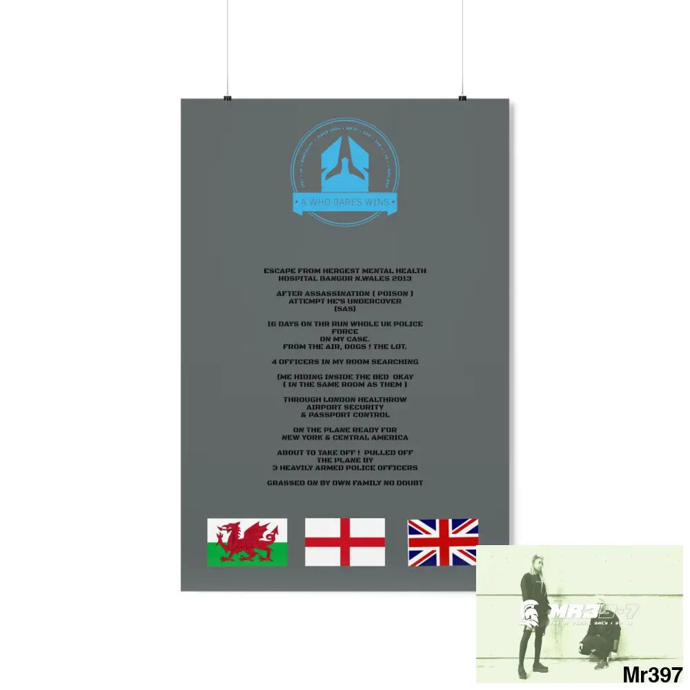 A Who Dares Wins Escape from Hergest MH Hospital 2013 Matte Vertical Posters 24″ x 36″ / Matte Poster