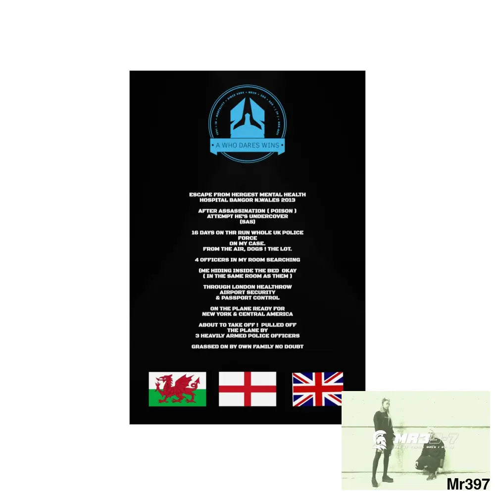 A Who Dares Wins Escape from Hergest MH Hospital 2013 Matte Vertical Posters Poster