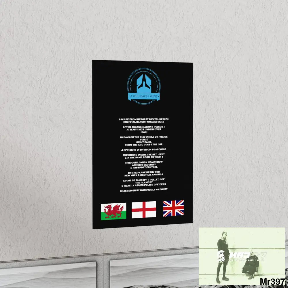 A Who Dares Wins Escape from Hergest MH Hospital 2013 Matte Vertical Posters Poster