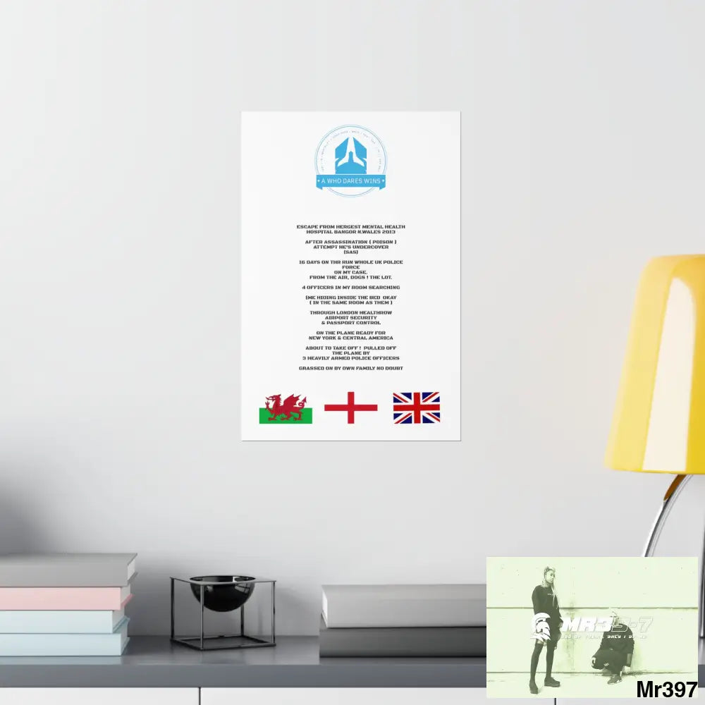 A Who Dares Wins Escape from Hergest MH Hospital 2013 Matte Vertical Posters Poster