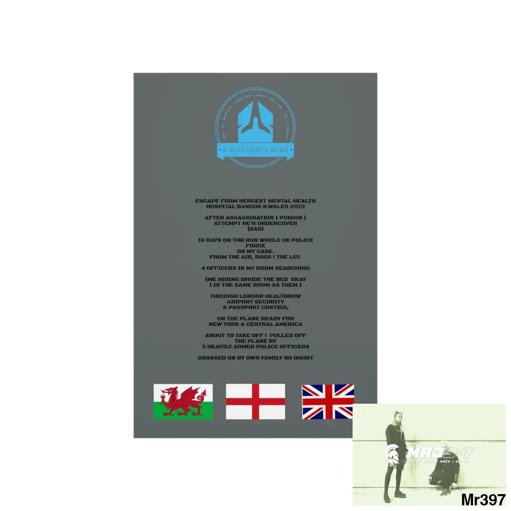 A Who Dares Wins Escape from Hergest MH Hospital 2013 Matte Vertical Posters Poster